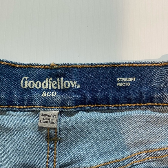 Goodfellow & Co. Men's 34W x 32L CoolMax Straight Fit Light Wash Denim Jeans - Picture 9 of 12